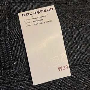 Raw black denim Roca wear jeans
